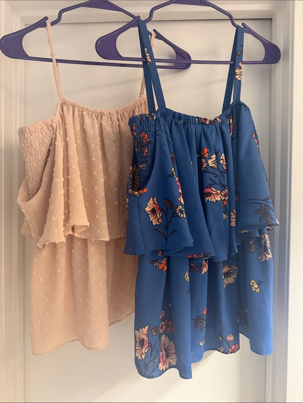 Two Off-Shoulder Ruffle Tank Top - Women